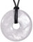 Morella Damen Halskette 80 cm Donut Edelstein Anhänger Bergkristall im Samtbeutel
