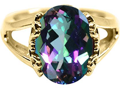 55Carat Bague ovale en plaqué or 18 carats avec pierre véritable faite à la main pour cadeau de tailles 4 à 13, Pierre précieuse, Quartz rose naturel
