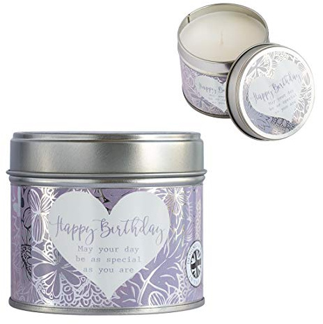Said with Sentiment 7359 Linen Scented Candle in Tin Happy Birthday