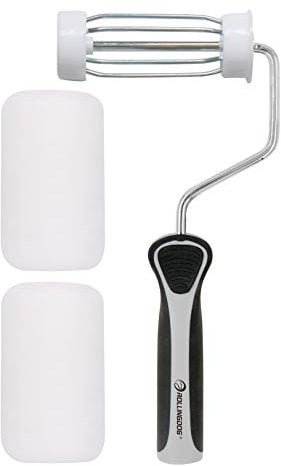 ROLLINGDOG Small Paint Roller - 4 Inch Blended Fabric Covers | Threaded End Can be Attached to Extension Pole | All Paint Types | for Walls, Cabinets & Smooth Surfaces