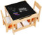 DREAMADE Multifunktionale Kindersitzgruppe, Kindertisch mit 2 Stühle & 2 Aufbewahrungsboxen für zusätzlichen Stauraum, abnehmbare Tischplatte mit Tafel für Malen, 3-teiliges Set Kindermöbel (Natur)
