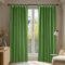 Deconovo Lot de 2 Rideaux Occultants Thermique Anti Froid Rideaux Salon Design Moderne à Pattes 140x200cm Vert d'herbe Rieau Fenêtre Cuisine