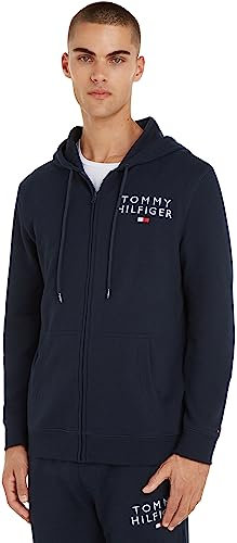Tommy Hilfiger Herren Hoodie mit Reißverschluss Zipper, Blau (Desert Sky), XL