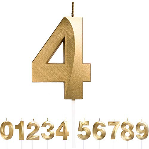 URAQT Geburtstag Zahl Kerzen, Gold Glitzer Geburtstagskerzen, Dekorative Geburtstagstorte, Hochzeitsparty, Abschlussfeier Usw 4