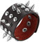JewelryWe Spike Lederarmband Nietenarmband Herren: Braun Punk Breit Leder Armband Nieten Kegelnieten Beads Halloween Gothic Verstellbar Manschette Armreif Druckknopf Hip Hop Rock Schmuck Geschenk