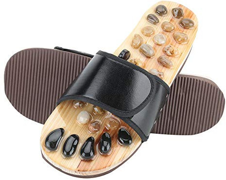 Fußmassagegerät, Foot Massager, Hausschuhe zur Massage der Füße, Akupunktur Sandalen aus Kieselstein, Füße Relax Entspannungsmatte Reflexzonenmassage Werkzeuge (39-40)