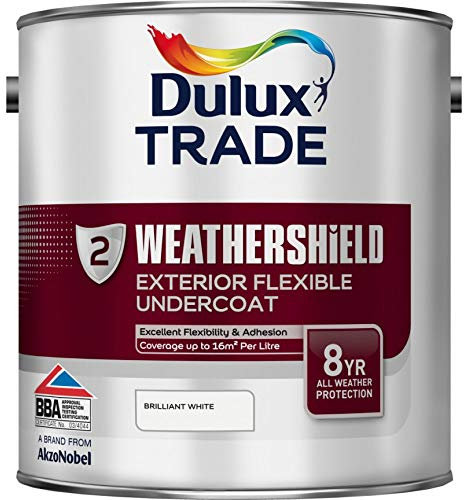Dulux Trade 2.5L Weathershield Exterior Flexible Undercoat - Brilliant White