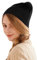 Prettystern RIPP-Strick Schwergewicht Damen Herren 100% Kaschmir-Wolle lässig Beanie Strick-Mütze Schwarz