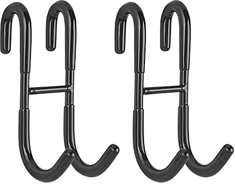 Simtive Duschtürhaken (2er-Pack), Handtuchhaken für Badezimmer, rahmenlose Glasduschtür, Duschabzieherhaken, schwarz