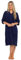 Daisy Dreamer Women's Terry Zip Through Robe 100% Cotton Towelling Dressing Gown Ladies Bath Robes, Navy 8-10