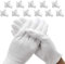 Yicare 12Pcs Baumwollhandschuhe Stoffhandschuhe Weiße Arbeitshandschuhe Kosmetische Feuchtigkeitsspendende Handschuhe für Trockene Hände Ekzeme Tägliche Arbeit