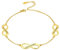 PROSILVER Bracelet de Cheville Femme Argent Personnalisé Chaîne 21+5cm avec 3 Charms Infini Plaqué Or
