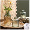 WILDMOS Glasvasen-Set mit 3 kleinen Blumenvasen für dekoratives Glas mit Farbverlauf und geprägtem Stil, Mini-Glasflaschen für Heimdekoration, 8.4 cm,13 cm hoch (grau)