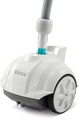 INTEX 28007E ZX50 Saugboden-Automatik-Poolreiniger für Aufstellpools Für kleinere Pools, reinigt den Poolboden, entfernt Schmutz, abnehmbare Filterwanne, 6,4 m Langer verhedderungsfreier Schlauch