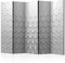 murando Raumteiler Foto Paravent 3D Effekt Abstrakt 225x172 cm beidseitig auf Vlies-Leinwand Bedruckt Trennwand Spanische Wand Sichtschutz Raumtrenner Design weiß geometrisch a-B-0086-z-c