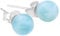 Edelstein Ohrstecker in 925er Silber | Kugel/Perle 6 mm Durchmesser | Ohrringe mit Verschluss (Larimar)