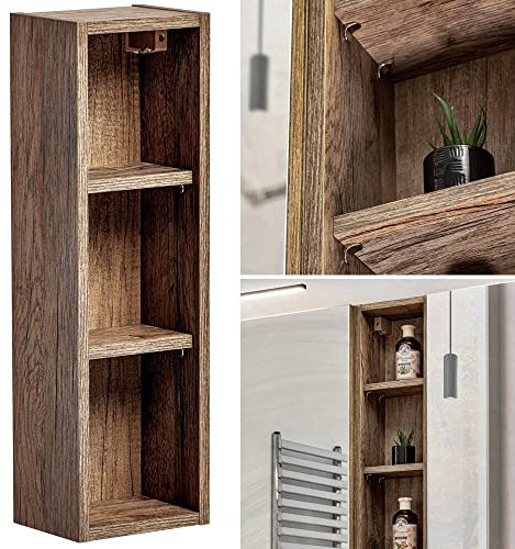 Lomadox Badezimmer Regal Hängeschrank in Vintage Oak Nb, B/H/T ca. 20/46/44 cm