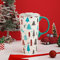 DUSVALLY Tasse à café en céramique avec boîte de 500 ml - Grande tasse à thé en céramique avec poignée et couvercle - 500 ml - Sapin de Noël
