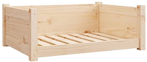 vidaXL Hundebett 75,5x55,5x28cm Massivholz Kiefer Hundekorb Hundesofa Tierbett