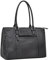 STILORD 'Marika' Schwarzer Shopper Damen Groß Echtleder mit Laptopfach 15,6 Zoll ideal als Vintage Ledertasche Businesstasche Arbeitstasche Frauen Handtasche und Schultertasche