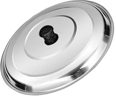 Alipis Couvercle Poele 33 Cm Couvercle de Casserole Couvercle de Wok en Acier Couvercle de Batterie de Cuisine Couvercle de Couvercle de Casserole de Remplacement Couvercle de Poêle Rond Poignée de