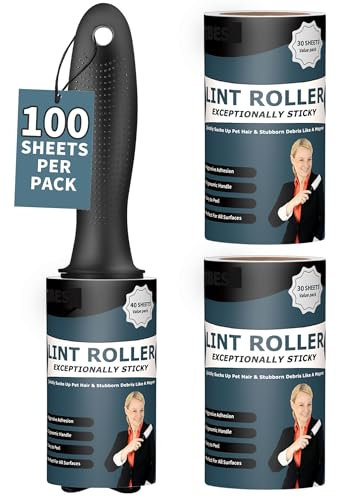 Lint Remover - Lint Rollers and Refill Set | Lint Roller | Lint Remover Brush | Lint for Clothes with Replacement Head | Suitable for all fabrics