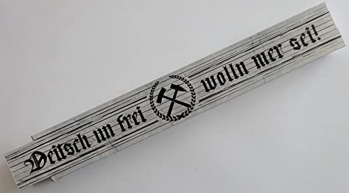 Zollstock Gliederstab Meterstab 2m Deitsch un frei wolln mer sei Bergbau Hammer Schlegel Bergmann