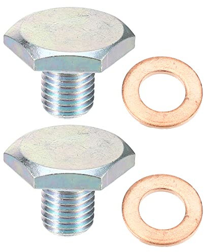 A ABSOPRO Tappo Coppa Olio Motore 2 Set M10x1.25 Motore Olio Scarico Tappo con Rondella 1146063 per Ford