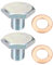 A ABSOPRO Tappo Coppa Olio Motore 2 Set M10x1.25 Motore Olio Scarico Tappo con Rondella 1146063 per Ford