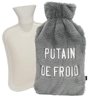 Fisura- Graue f*cking cold Wärmflasche. 2-Liter-Wärmflasche. Wärmflasche mit weichem Überzug. Beutel zur Schmerzlinderung. Abwaschbar.
