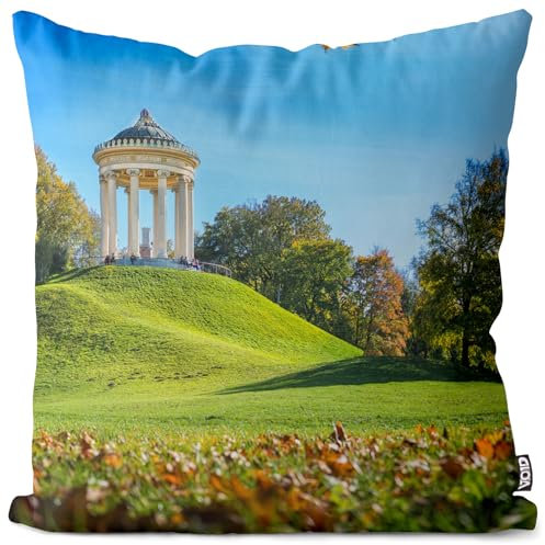 VOID Englischer Garten München Kissenbezug Kissenhülle Deko Polyester Dekoration Garten Dekokissen, Kissen Größe:50 x 50 cm