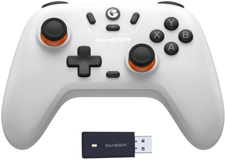 GameSir Nova Lite Controller Wireless, Connettività Tri-mode, Gamepad joystick per PC Windows/Switch/Stem/iOS/Android, con grilletto ad effetto Hall, DualVibration, Turbo, Motion (Bianco)