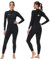 Owntop Damen Neoprenanzug 3/2mm - Vorderer Reißverschluss Voll Tauchanzüge, Stretch Pro Neopren-Nassanzug Thermische Volle Länge Tauchhaut zum Surfen Schnorcheln, Damen Schwarz XXL