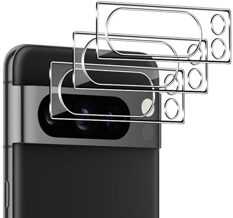 QULLOO Kamera Schutzfolie für Google Pixel 8 Pro 5G für Panzerglas, 3 Stück 9H Härte Kamera Schutz Glas HD Klar Linse Folie Anti-Kratzen Kameraschutz