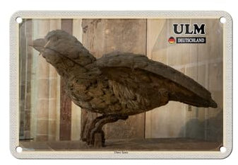FEMER Blechschild Städte ULM Ulmer Spatz Skulptur Deko 18x12cm Schild