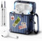 VISOOM Kompatibel mit Airpods Hülle mit Reinigungsset Cute Apple Airpods 2nd & 1st Generation Case Cover, Voller Schutz Weiches TPU Suitcase Schutzhülle mit karabiner[Front-LED Sichtbar],Blue