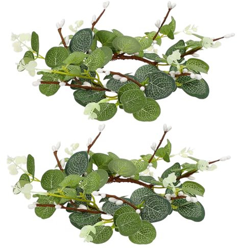 PRETYZOOM 20stücke Dekorative Kerzenkränze Eukalyptus Für Ostern Künstliche Blumenringe Für Tischdekoration Und Festliche Anlässe Für Hochzeiten Und Frühlingsfeiern