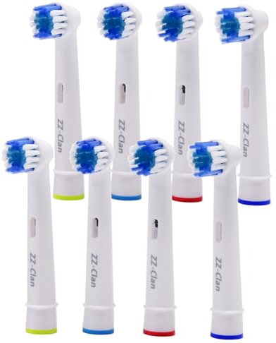 ZZ-Clan Aufsteckbürsten kompatibel mit Oral-B - Ersatzbürsten für elektrische Zahnbürsten, Precision Clean, Vitality & Professional – Aufsätze (8 Bürstenköpfe)
