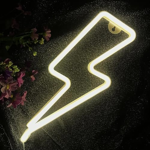 Lightning LED warm weiß Neonlicht Logo, Dual-Purpose USB/AA Batterie, Bar, Party und Home Dekoration Lichter,Geschenk geben