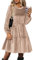 Zeagoo Women's Velvet Dress - Elegant Long Sleeve A-Line Winter Party Dress With Lantern Sleeves, Round Neck, Soft Solid Color, Shiny Champagne XL