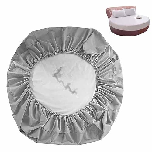 HLTQL Matratzenschoner Wasserdicht Matratzenauflage Wasserdicht Runder Matratzen Topper Spannbettlaken Boxspringbett Atmungsaktiv Mattress Protector(A,Diameter200cm)