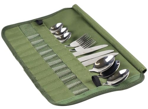 Camping-Besteck-Aufbewahrung, Bestecktasche, tragbare Bestecktasche, Küchenutensilien-Set, Reise-Organizer, tragbarer Kulturbeutel, Geschirr-Organizer, Rolltasche für Grillen, Camping, Wandern,