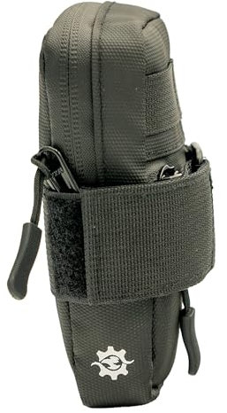 Lumiere & Co. Ultra Small Bike Saddle Bag – 0.2L | 5 x 3 x 1 | Very Minimalist Design, Secure Hook & Loop Strap | (Black, Small)