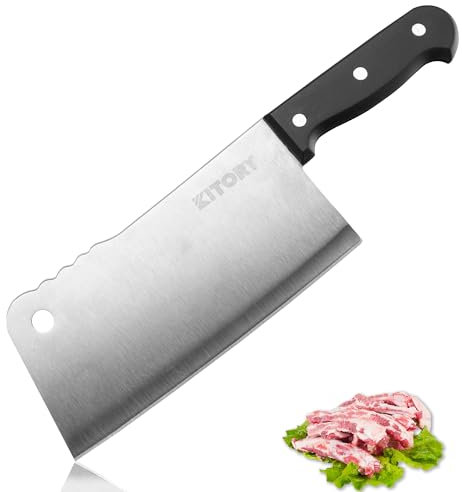 Kitory Kitchen Knife 7 Inch Stainless Steel Chinese Chef Knife Full Tang Cooking Knife with Ergonomic Handle