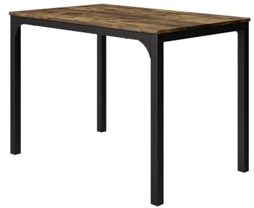 Vicco Mesa de Comedor Fyrk, Negro/Roble rústico, 110 x 70 cm