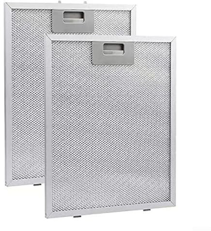 Hasaller Filtros de humo, 2 filtros de grasa de metal para campana extractora, 300 x 240 x 9 mm, filtros de malla de metal plateado para campana extractora de cocina