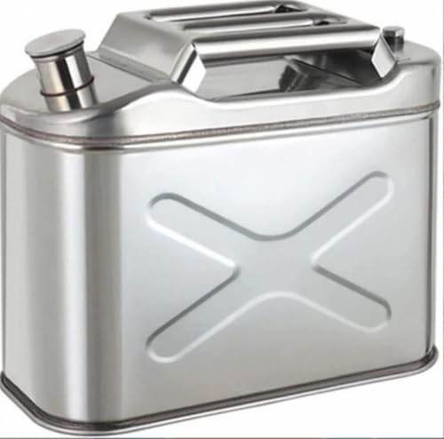 YIJIEHH Tragbarer Kanister aus 304 Edelstahl, 5 l/10 l/15 l/20 l – für Auto, Motorrad, Gaskanister, energiesparend, Auto-Kraftstoffkanister für Benzin, 10 l