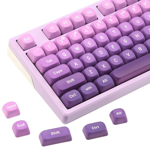 AKepopery 134Keys PBT Keycaps MOA Profile Key Cap for Cherry Gateron MX Switches Mechanical Keyboards Key caps (Gradient Purple)