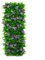 Künstliche Hecke, einziehbar, aus Holz, mit grünen Blättern und violetten Blumen, für Garten, Terrasse, Balkon