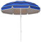 Outsunny Sombrilla de Playa Grande Ø180 cm Sombrilla de Terraza Exterior Plegable con Ángulo Ajustable Protección UV50+ Impermeable Mástil de Ø32 mm Multicolor